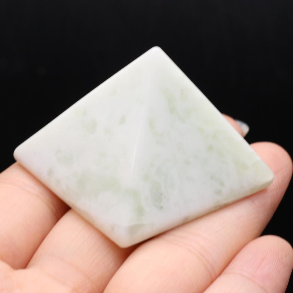 1Pc Reiki Healing Crystal Pyramid Ornament Decoration Energy Natural Stone Quartz Agate Amethyst Jade Gemstone Home Decor Jewelry Mini Furnishings 4cm