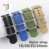 Canvas Nylon Thick Watch Strap for Seiko Smartwatches Stainless Steel Pin Buckle Wrist Straps 18/20/22/24mm Bracelet Watchband