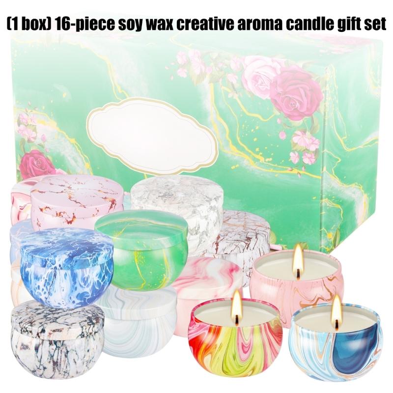 Scented Candle Gift Set Birthday Candle for Home Scented Aromatherapys Candle Long Lasting Soya Wax Candle 16Pcs