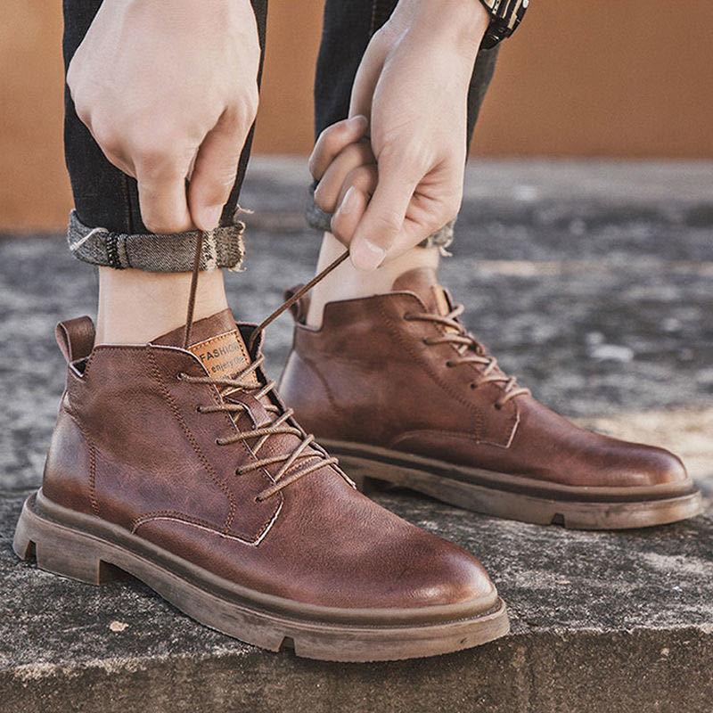 Mode Chelsea Boots Herren Knöchel Lederstiefel Britischer Trend Herrenstiefel Mode Frühling und Herbst Stiefel