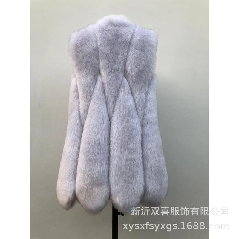 Haining fur winter new warm fur vest women's medium and long Korean version slim-fitting imitation fox fur coat