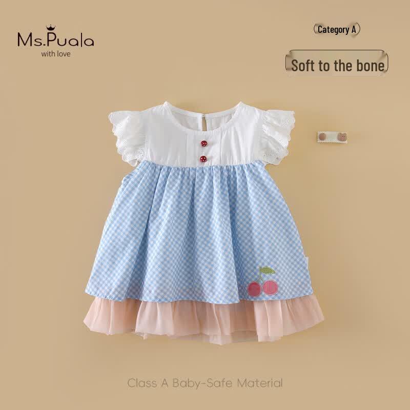 MS.PUALA Girls  Summer Cotton Blend Dress 80 cm