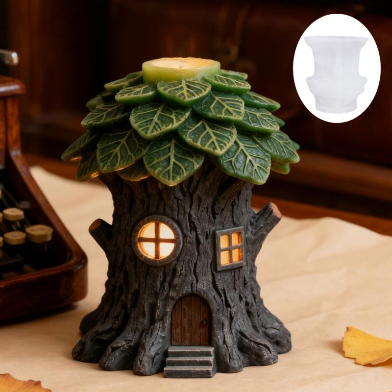 Miniature Treehouse Silicone Candle Molds Multipurpose Silicone Mould Heat Resistant For Handmade Candle Soap Making