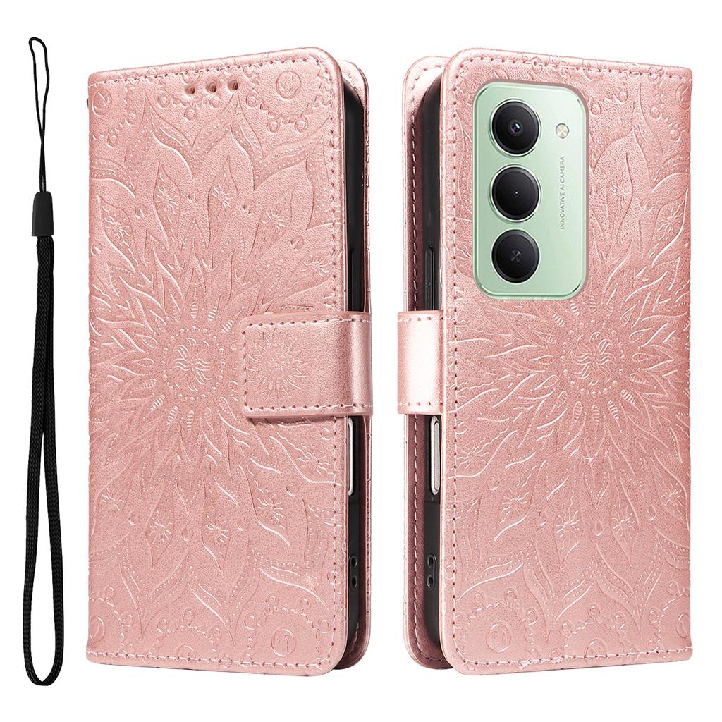 For Xiaomi Redmi 15 5G (Global) (169mm) Leather Wallet Case Sunflower Imprinted Phone Cover