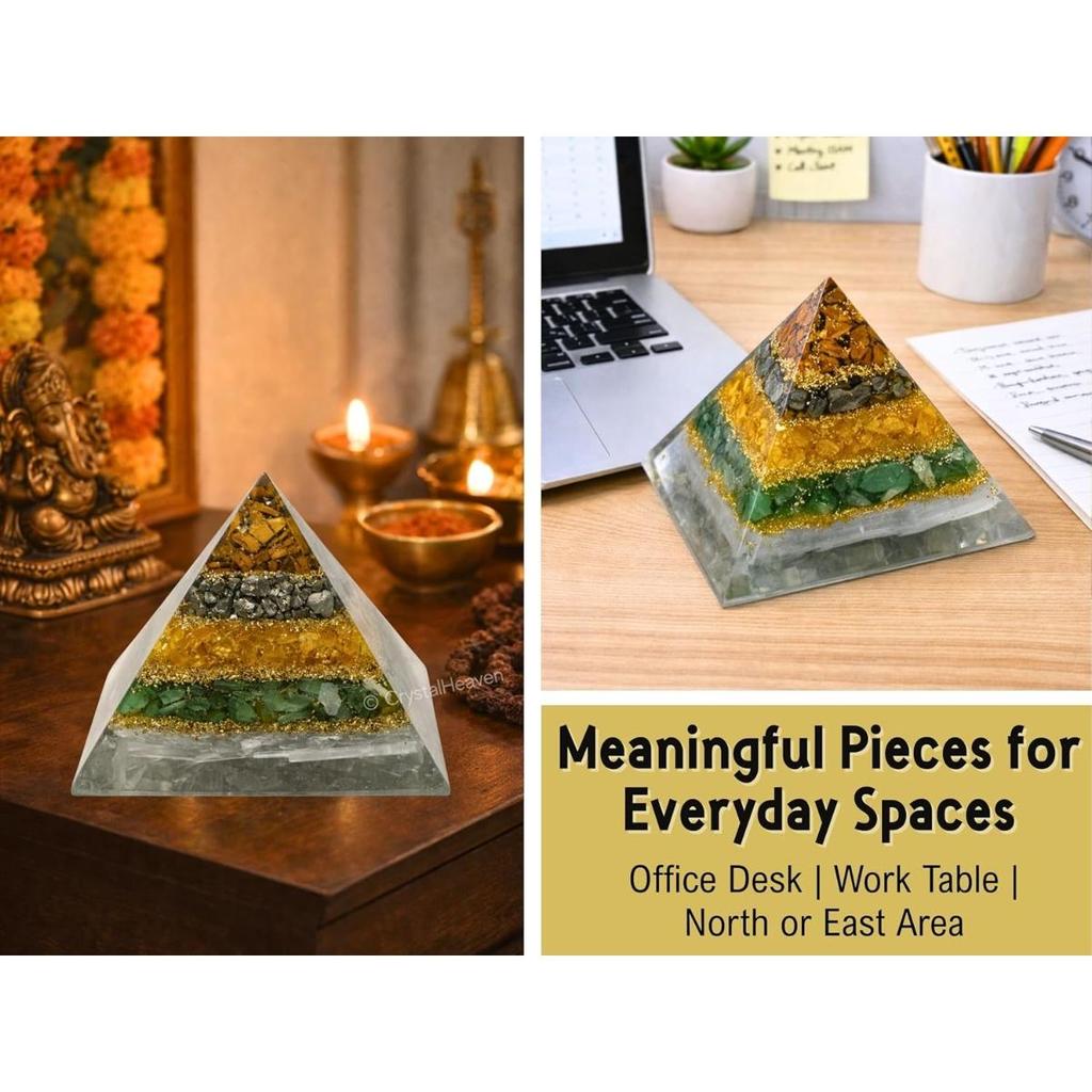 Dhan Yog Pyramid Vastu for Home - Certified Pyrite for Money Magnet Success | Pooja Vastu Decorative Items for Home Gifts