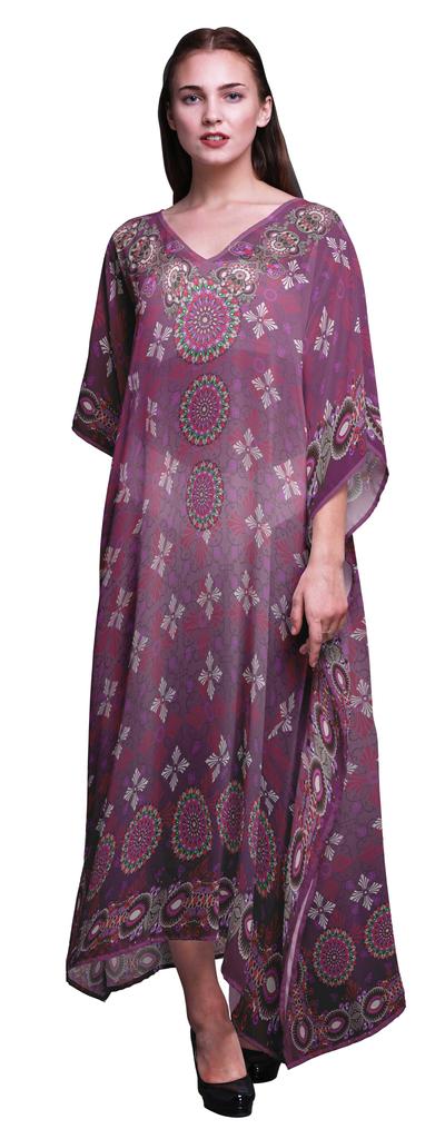 Phagun Floral Ethnic Womens Long Beach Kaftan Beachwear Bikini Coverup Maxi