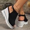Fashion 2024 hot sale shoes for women buckle strap Women's Sandals Fashion peep toe casual sandals women new round toe wedge Sandals
