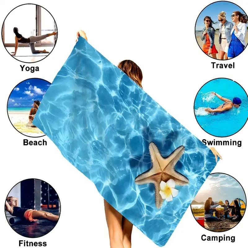 Starfish Sea Print Pattern Beach Towel Swimming Bath Towel Sports Fitness Towel