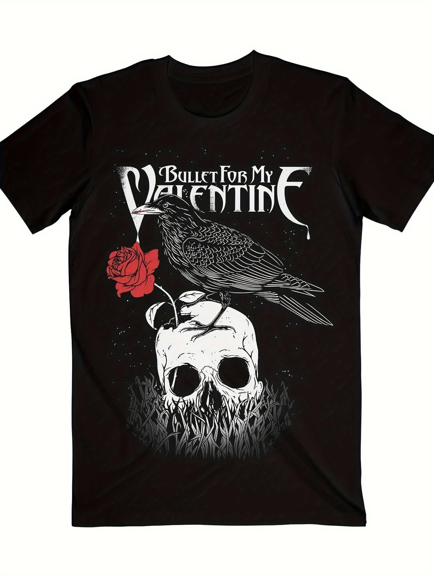 

Bullet For My Valentine Raven T-Shirt 100% Cotton Graphic Short Sleeve Shirt Unisex Men Women Summer 4XL