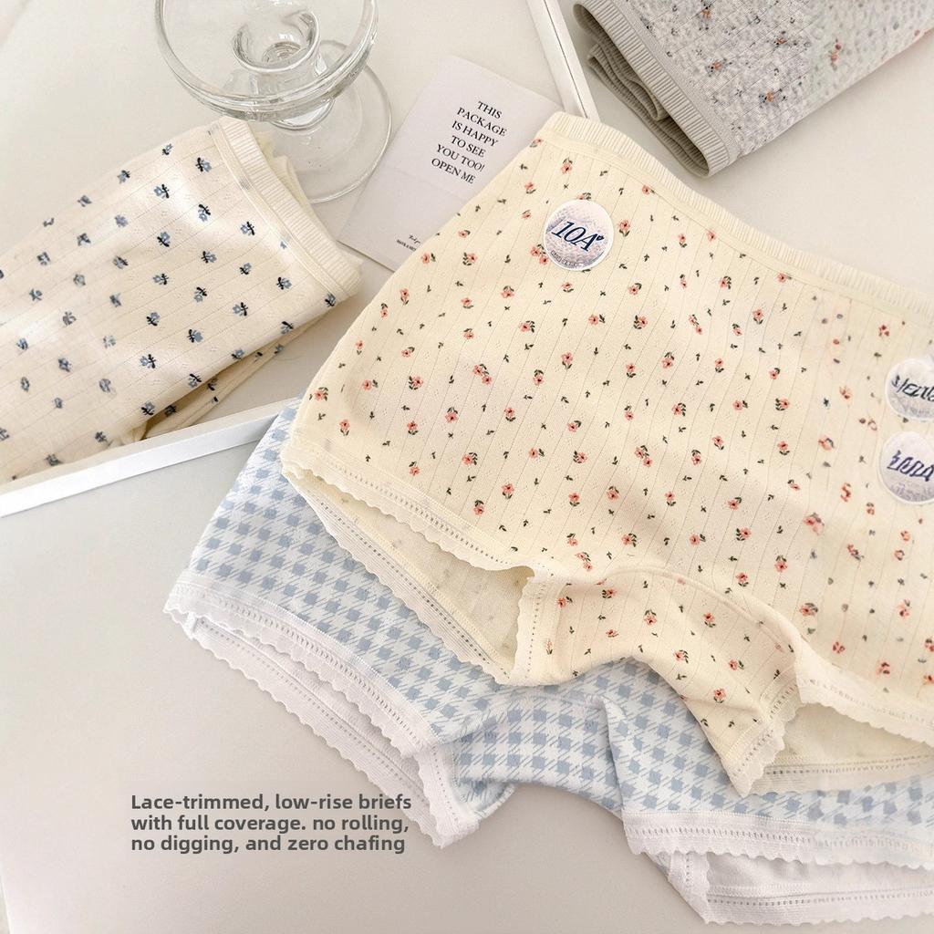 Women's Spring and Summer Thin Fashion New Cotton Crotch Safety Briefs