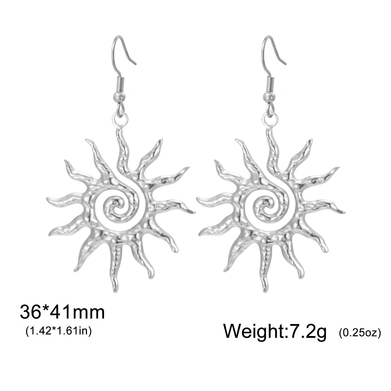 

Teamer Sun Pattern Charms Pendant Earrings For Women Girls Stainless Steel Hoop Earrings Fashion Amulet Jewelry Gift 2026 New