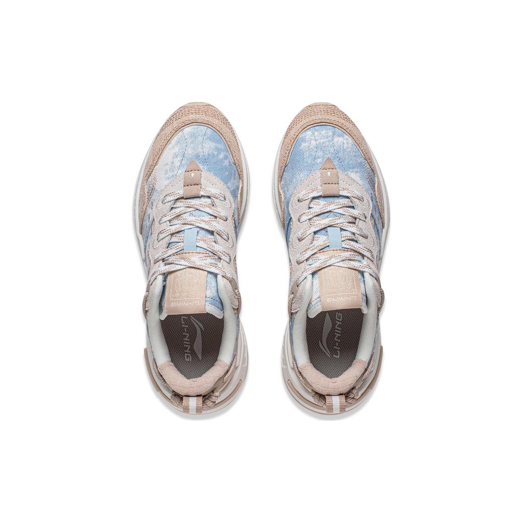 New LiNing Wind Rider 2.0 Anti Slip Wear Resistant Low Top Casual Shoes Women's Blue Brown AGCT308-3