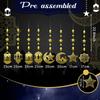 8Pcs Paper Garland Hanging Banner Pendant Star Moon Design Eid Mubarak Banner  Home Decor