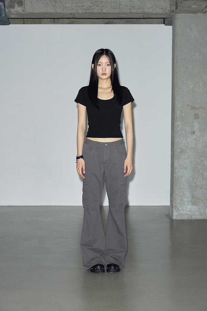 Hellenepaliseu Pigment Bootcut Cargo Pants [Smoke Grey]