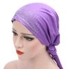 Fashion Women Lady Rhinestone Hat Cap Hair Loss Cover Soft Head Scarf Headwrap