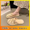 Fashion versatile beach casual soft sole stepping on shit hole shoes foreign style soft sole slippers 2025 autumn new Internet celebrity Korean versi