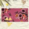 Retro sunflower and rose patterns polyester microfiber beach towel is highly absorbent, suitable for swimming and beach outings