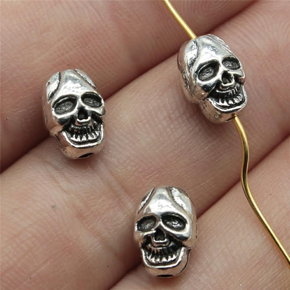 20pcs Skull Charms Antique Silver Color Cute Skull Charms Pendants For Bracelets Bat Skull Charms Making Jewelry