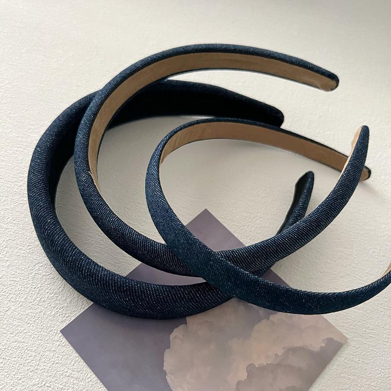 1.5/2/3CM Fashion Women's And Girls Denim Cloth Headband with Sponge Padding for Ladies Daily Hair Hoops Accessory