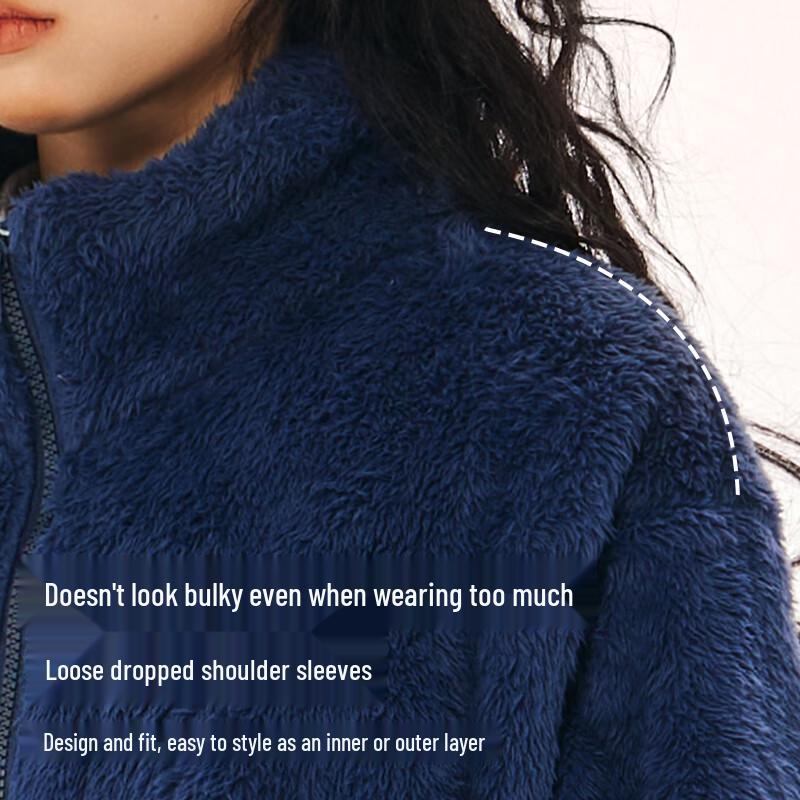 Jeanswest Unisex Plush Fleece Stand-Collar Jacket