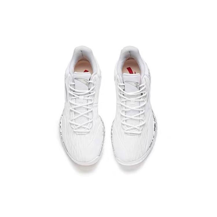 Anta A Shock Synthetic Leather Cushioning Slip Resistant Abrasion Resistant Low Top Basketball Shoes Men's Gray White 112031605-5