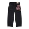Y2K Amerikanischer Retro-Stil bestickte Pflaumenblüten-Weitbein-Hose Hip-Hop Streetwear Locker geschnitten Unisex-Jeans