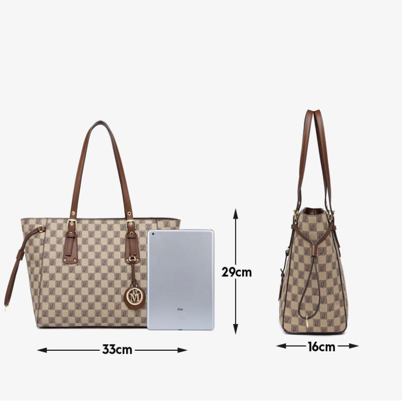 Nová módní kostkovaná dámská taška přes rameno, vysoce kvalitní, velkokapacitní kabelka, klasická, ležérní, všestranná, taška pro maminky