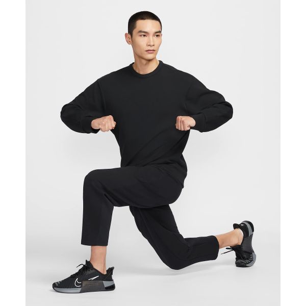Nike Dri-Fit 24.7 Serie Lässiges Einfaches Rundhals Langarm Sweatshirt Herren Sweatshirt Schwarz Dunkelrauchgrau HQ6965-010