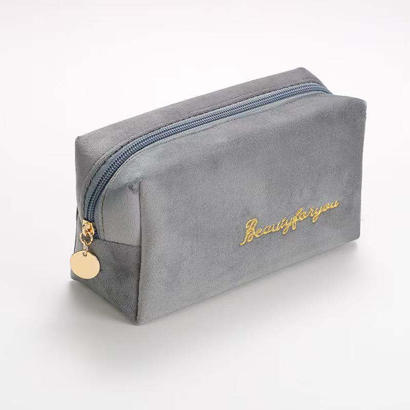 Samt-Make-up-Tasche: Hochkapazitives, Premium 4-teiliges Kosmetik- und Lippenstiftaufbewahrungsset