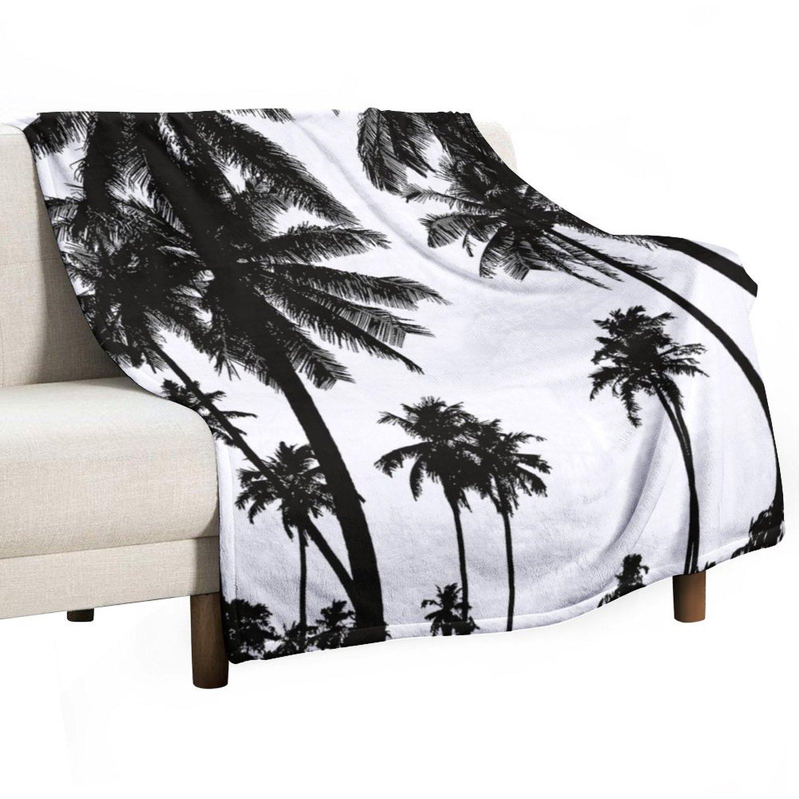 

Palm Tree Silhouette - Throw Blanket Baby Nap Camping Designers Blankets 30x40in