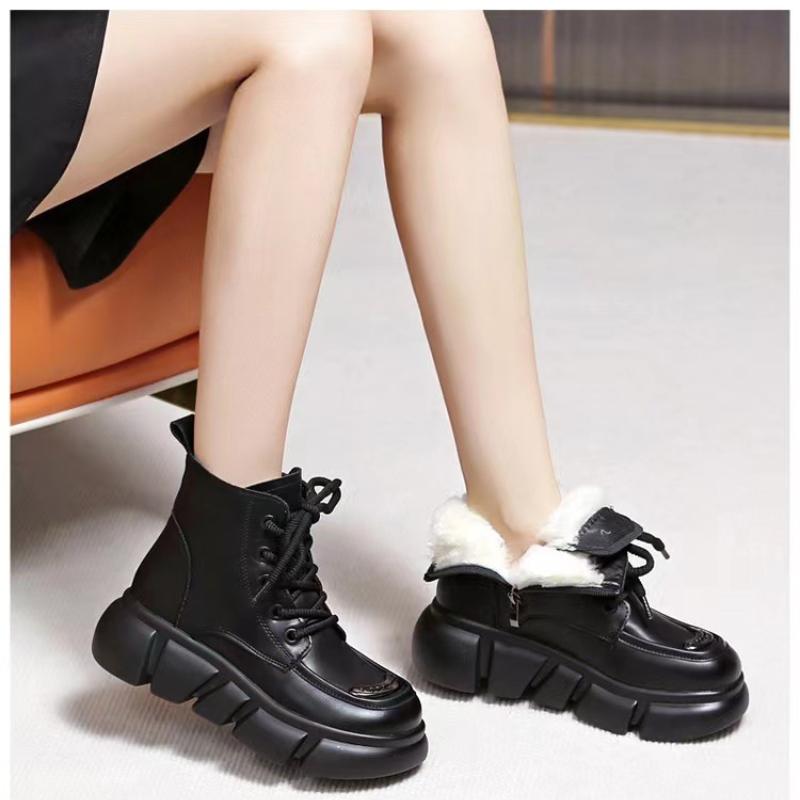 Nouvelles Bottes de Neige Fourrure Bottines Hiver Plus Velours Super Épaisses Chaussures en Coton Mode Garder au Chaud Imperméables Plateforme Chaussures Femme
