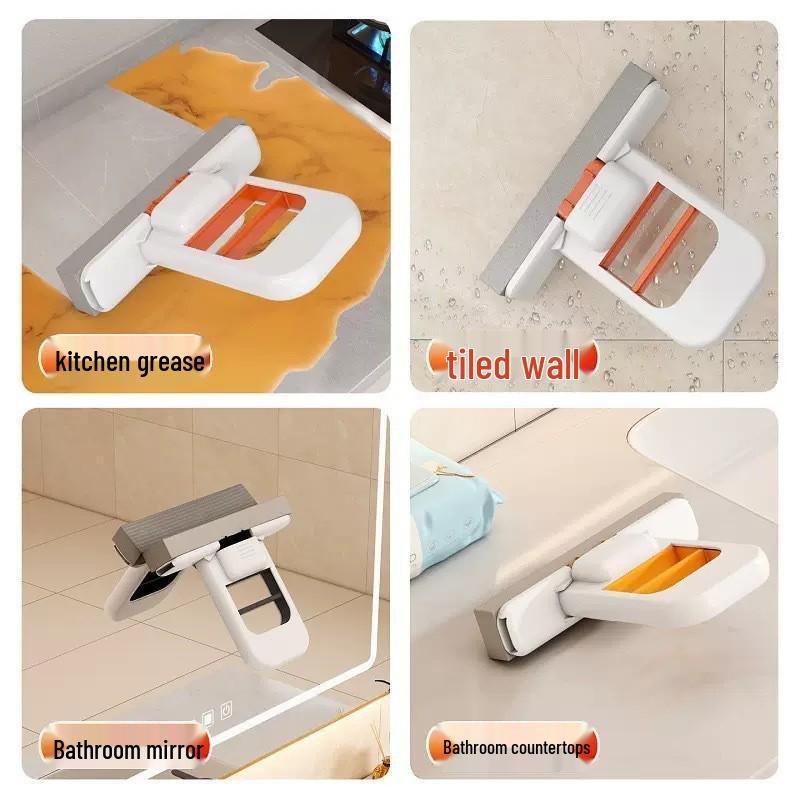 Hand-Free Mini Mop: Absorbent Sponge for Household and Bathroom Cleaning