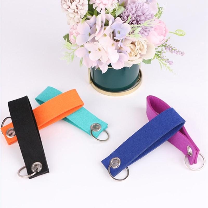 Personlig Färgglad Filt Nyckelring Kreativ DIY Inspiration Nyckelringar Tillbehör Mångsidig Filt Förnödenhet Nyckelring Berlock