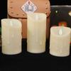 Packung mit 3 ferngesteuerten flammenlosen Stumpenkerzen mit beweglichem Docht, 4/5/6 Zoll batteriebetriebene realistische religiöse Kirchenkerzen
