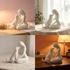 Minimalist Woman and Dog Friendship Sculpture 3D Printed Desktop Dog Statue  Living Room