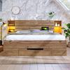 Double Bed High Durability Spacious Storage Space Sturdy Construction Built-in Charger Heavy Duty Strong Wood Slat Support Bed for