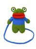 Frog Knit Mini Shoulder Bag With Twist Lock Closure For Casual Daily Use