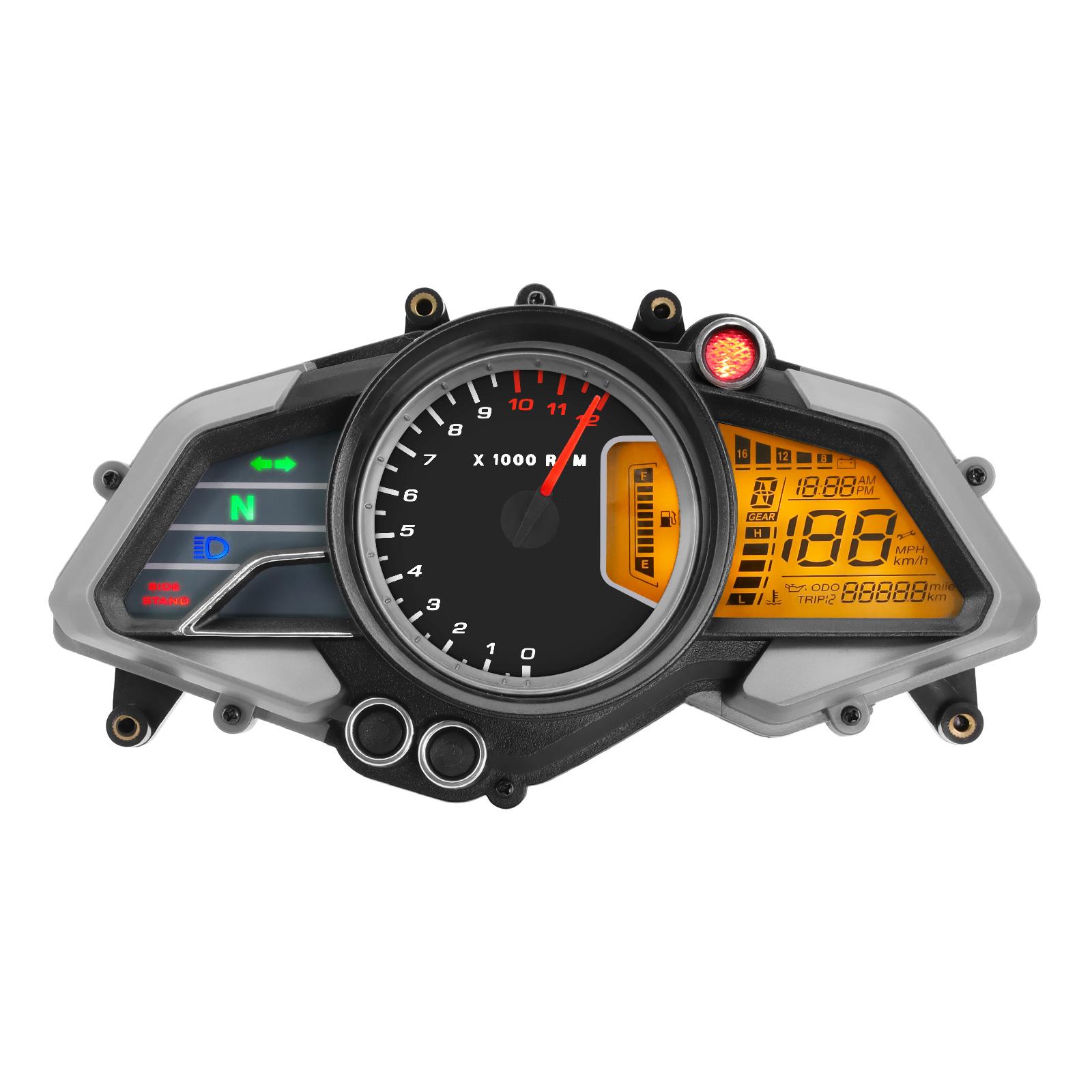 

Motorcycle Speedometer Tachometer Oil Level Water Temperature Oil Press Voltage Odometer Meter Motor Electronic for Bajaj 200NS