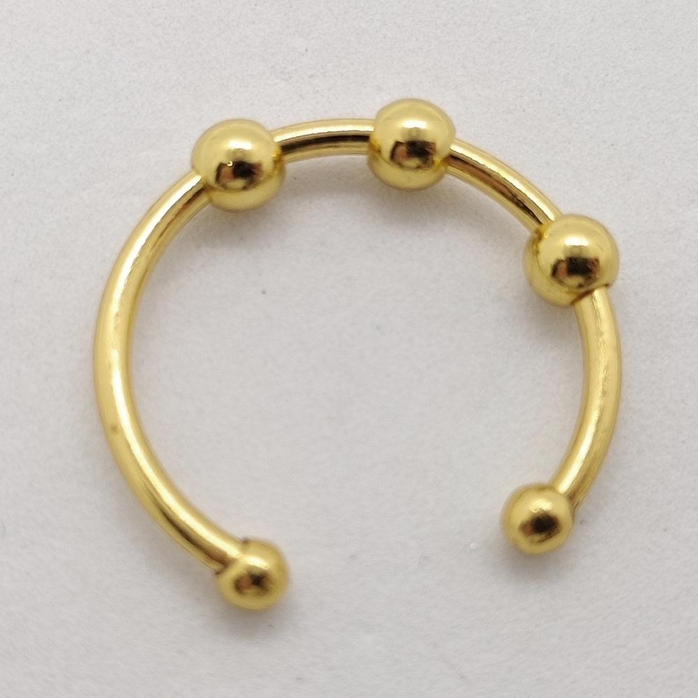 Women's Stainless Steel Anxiety Ring with Color-Retaining Beads and Rotating Feature
