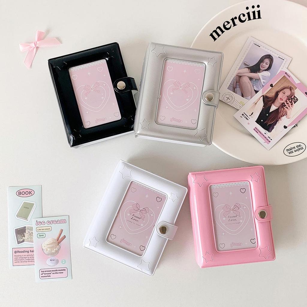 Hisocute Star 3-Inch Snap Button Photo Album & Card Holder for Polaroid & Student Idol Cards