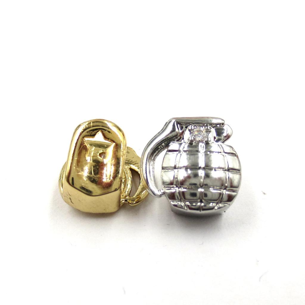 Glossy Gold Grillz Single Grenade Tooth – Hip Hop Style Cool Accessory