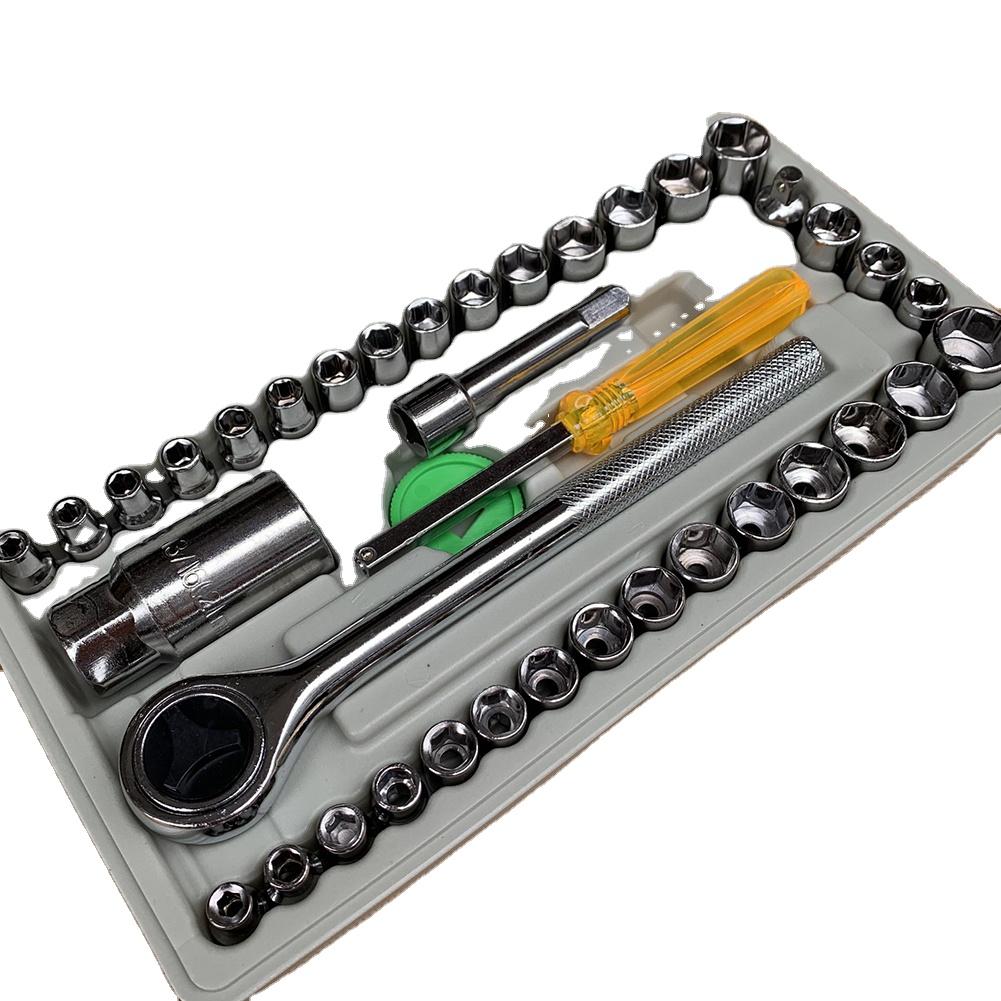 40pcs Hand Tool Sets Car Repair Tool Set Mechanical Tools Box for Home 1/4 3/8 Inch Socket Wrench Set Ratchet Screwdriver Kit