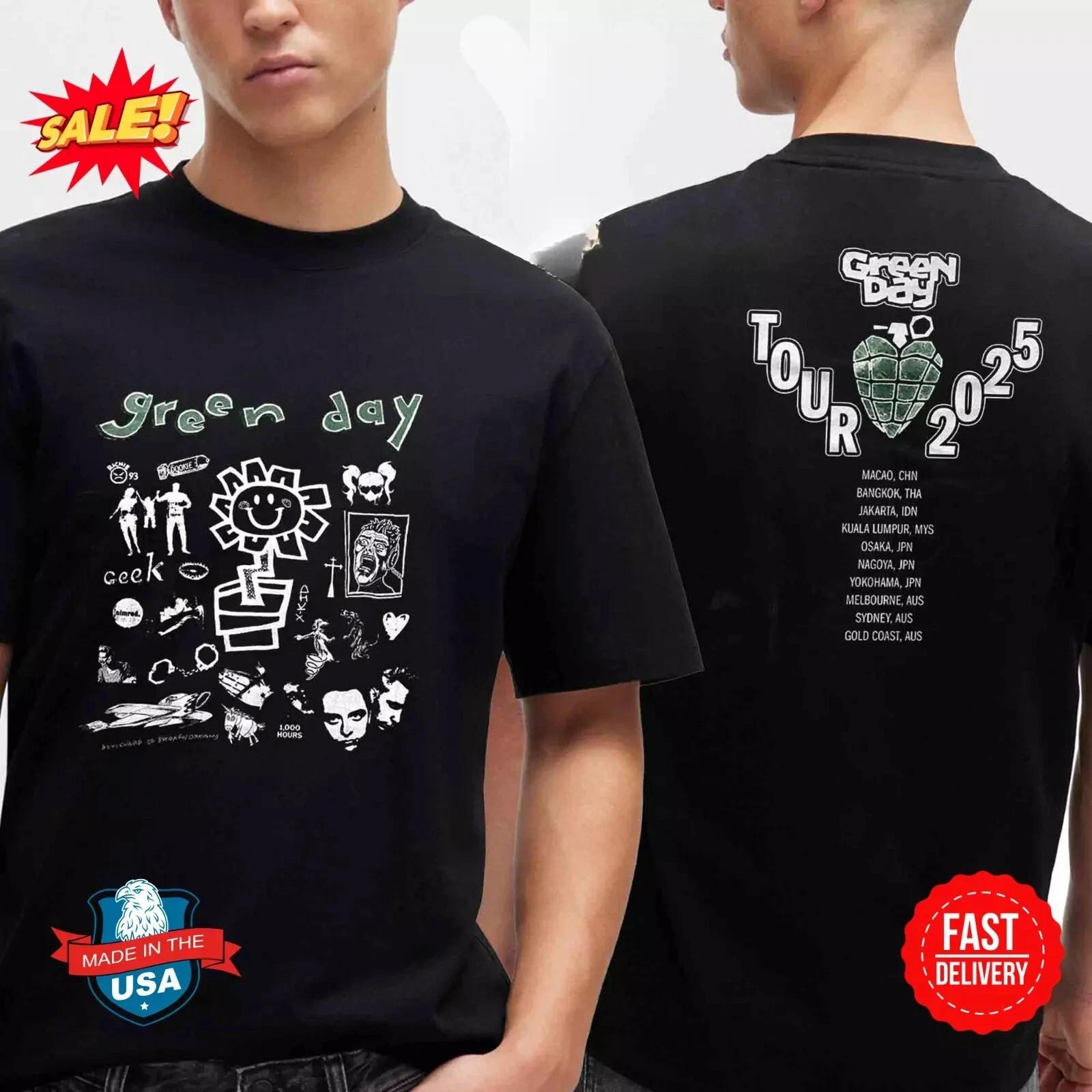 Green Day Asia And Australia 2026 Tour Dates Two Sided T-Shirt L