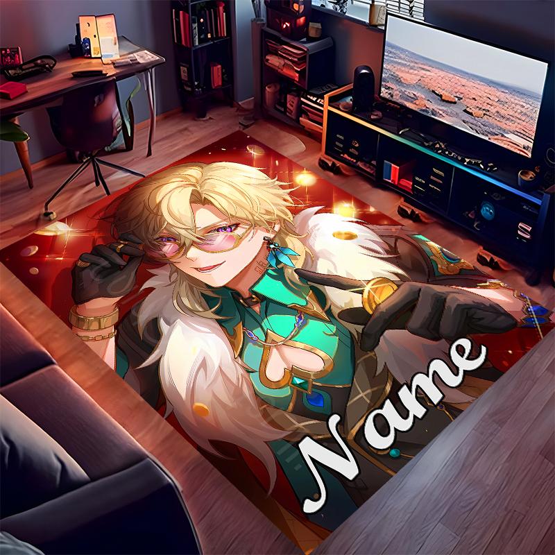 Custom personalization Anime Honkai Star Rail Aventurine Print Area Rug - Soft, Washable Non-Slip Indoor Mat,Living Room,Home&Office Decorative Rug