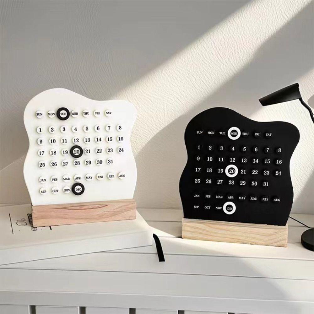 DIY Wood Perpetual Calendar Cute Calendar Ornaments Fashion Montessori Calendar  Home Office Desk