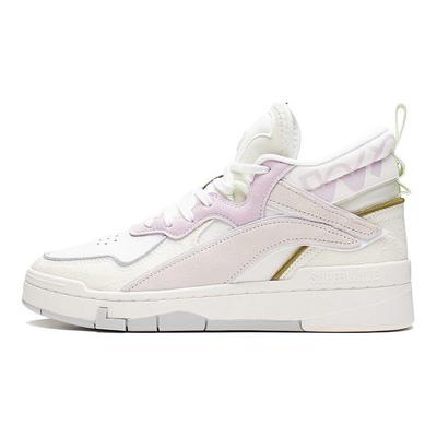 Li Ning We Wo Mid Bequeme Weiche Elastische Kreative High-Top Sneaker Damen Sneaker Off-White AGCS106-3