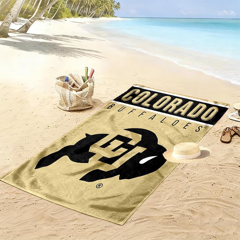 Colorado Buffaloes Print Beach Towel, Large Soft Quick Dry Towel for Beach Camping Swimming