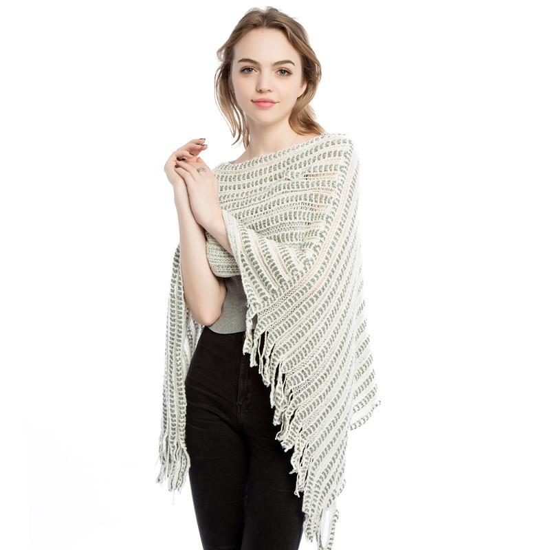 

Stylish Winter Scarf And Poncho Versatile Knit Wrap For Women In Cozy Colors белый