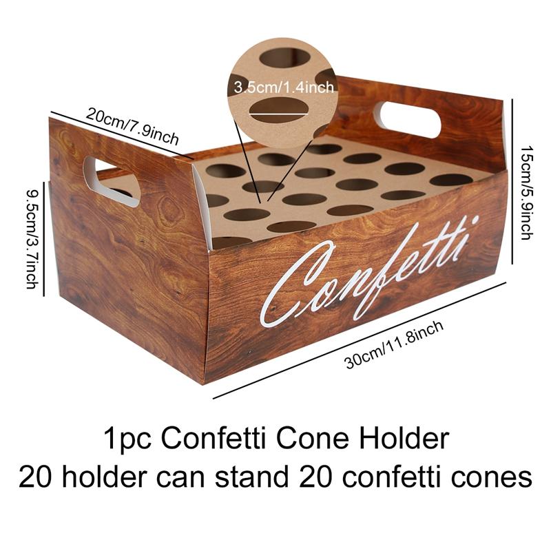 Wedding Kraft Paper Tray Confetti Cone Stand Box Tray For Wedding Decoration Flower Confetti Cones Rustic Wedding Paper Holder