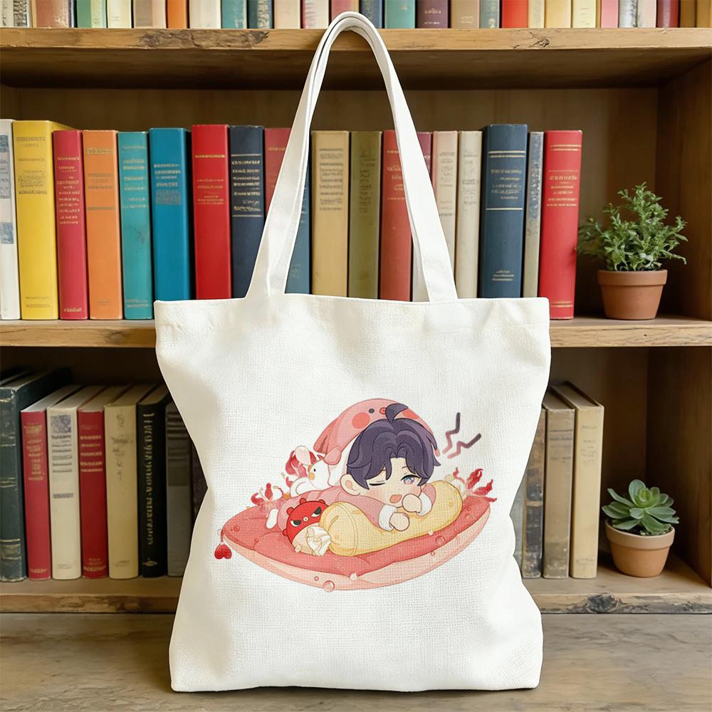 35x40CM Love and Deepspace Cute Rafayel Marine Life Handbag Anime Cosplay Qiyu Cartoon Single-shoulder Canvas Bag Game Fans